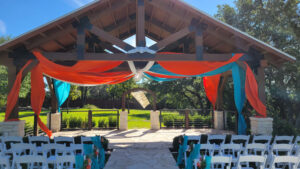 orange-and-blue-Draping-at-the-Milestone-in-Georgetown-Texas